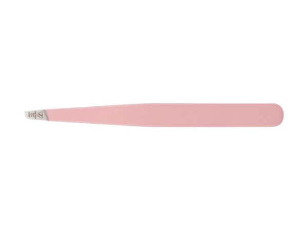 Пинцет для коррекции бровей со скошенным краем и узкими кромками розовый D-109F